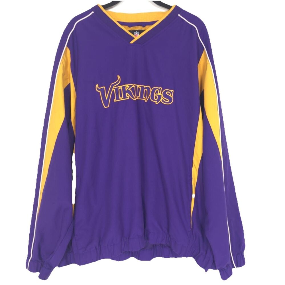 Minnesota Vikings NFL Team Apparel Size XL Embroidered Pullover‎ Jacket Vintage